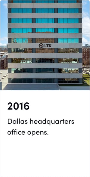 Dallas headquarters office opens.