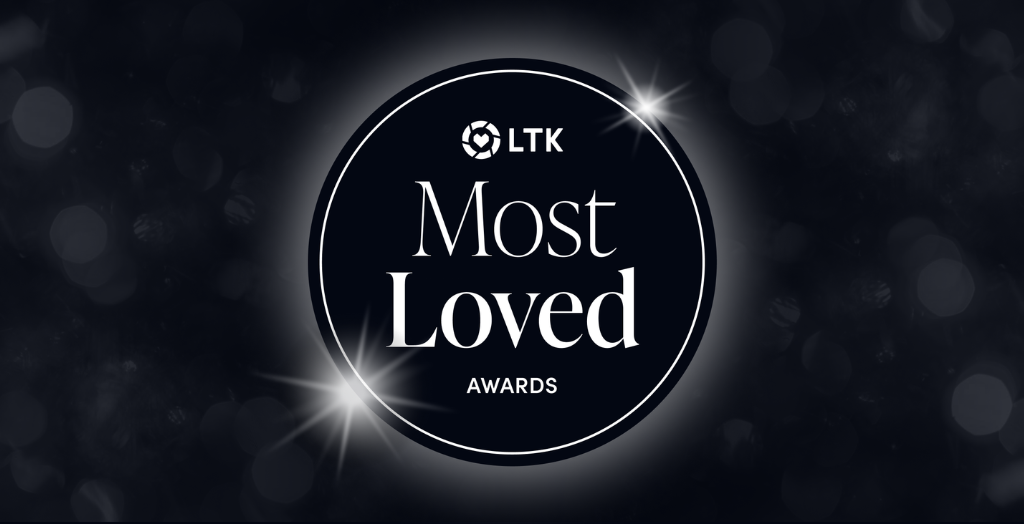 Black circle LTK Most Loved Awards logo