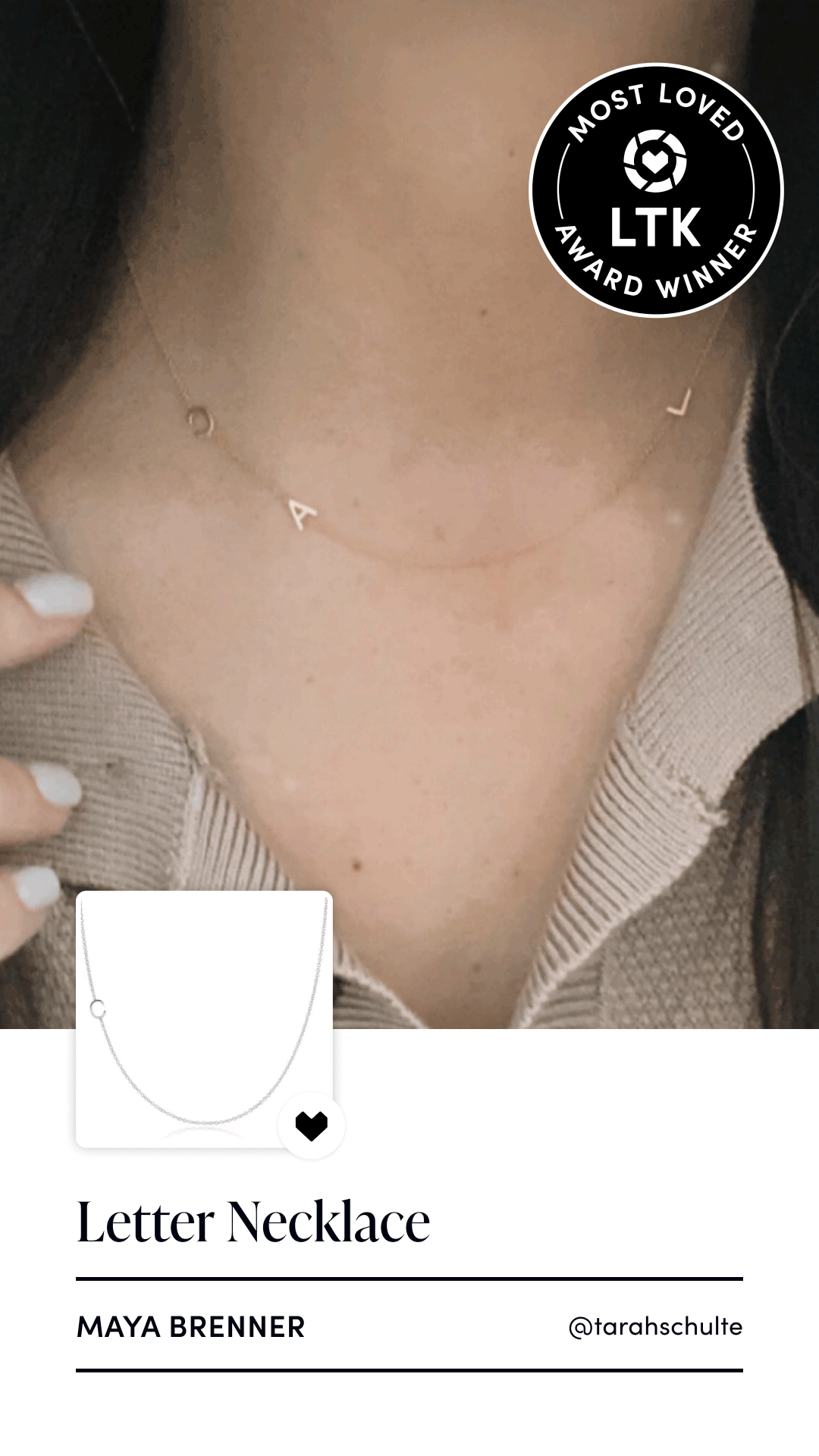 maya brenner letter necklace